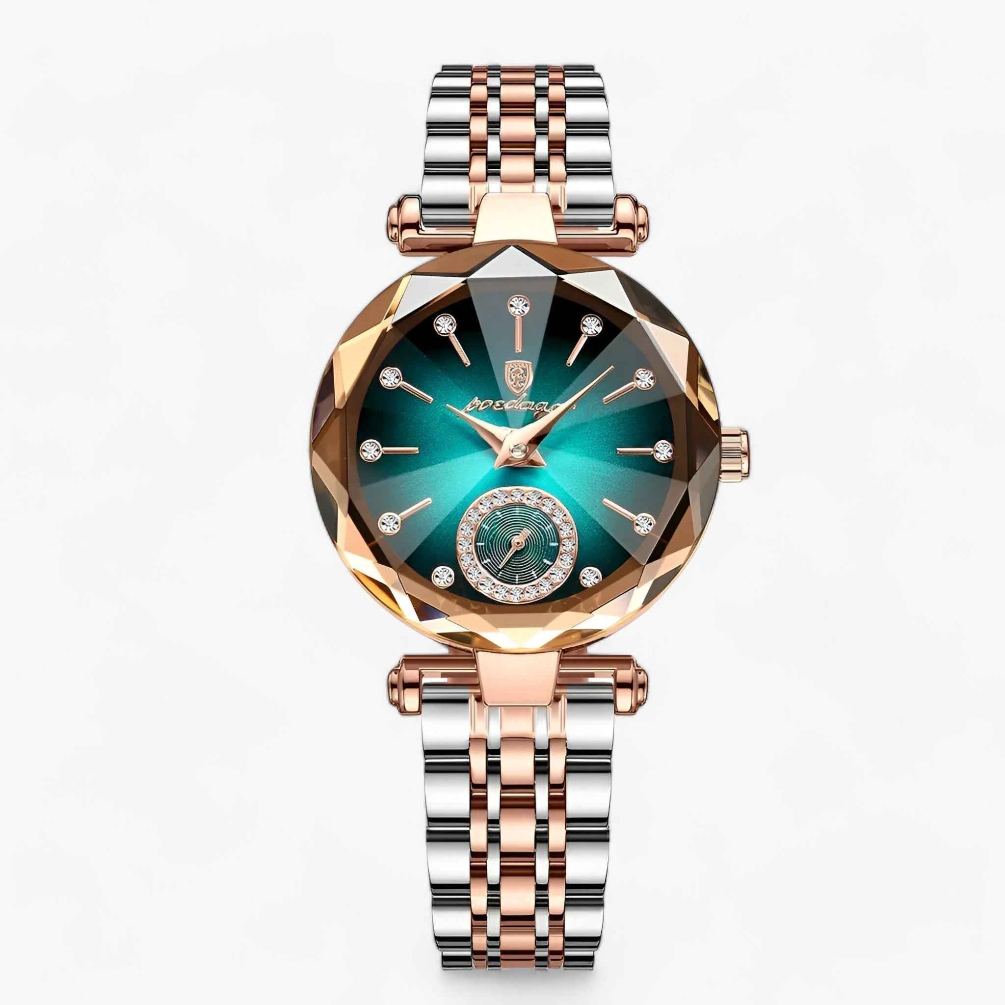 Stainless Steel Watch with Diamond Set Dial and Link Strap