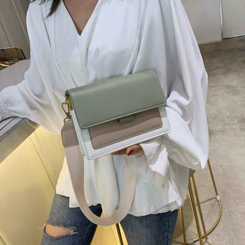 Faux Leather Shoulder Bag with an Adjustable Strap