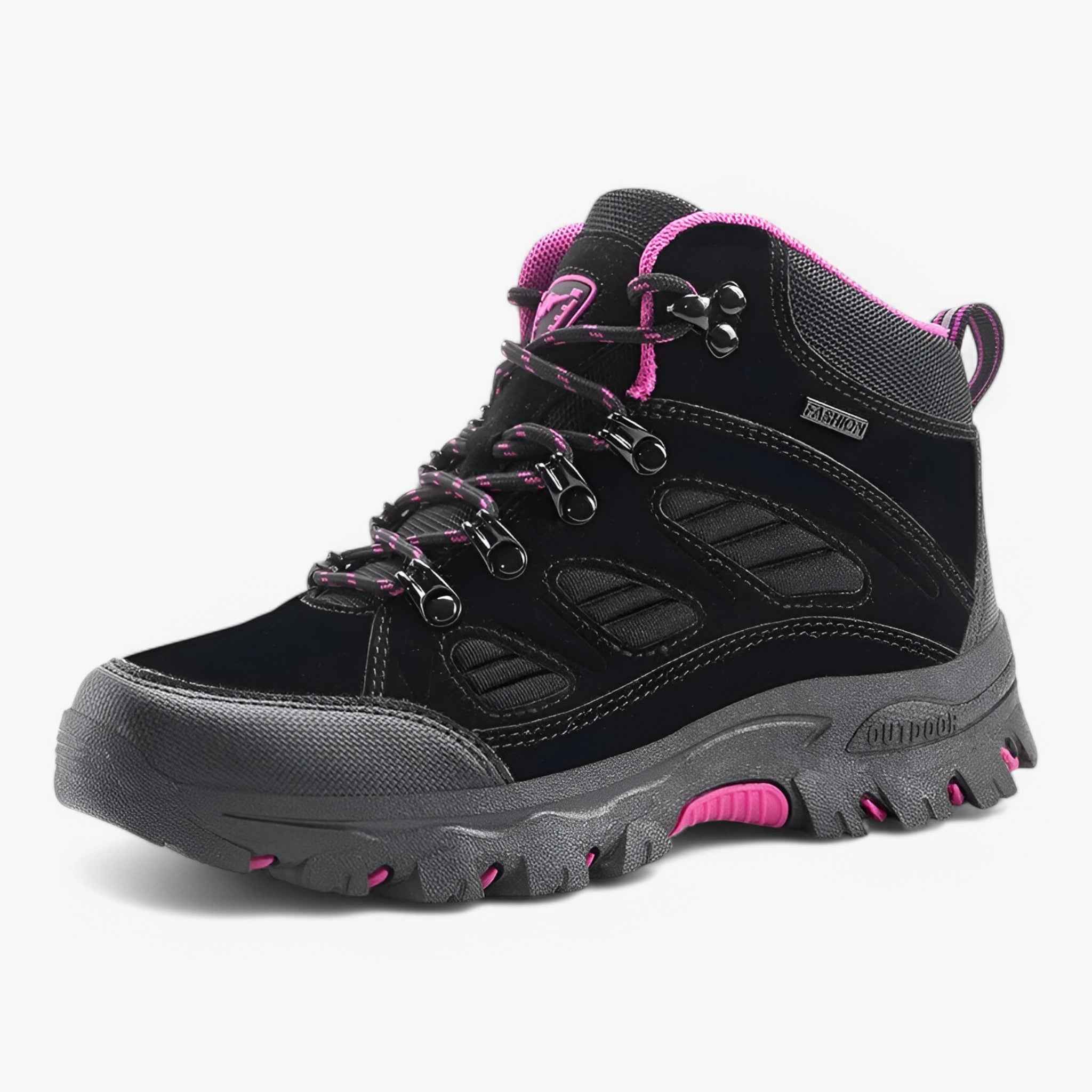Wandelschoenen van imitatieleer met veters en grippende zool