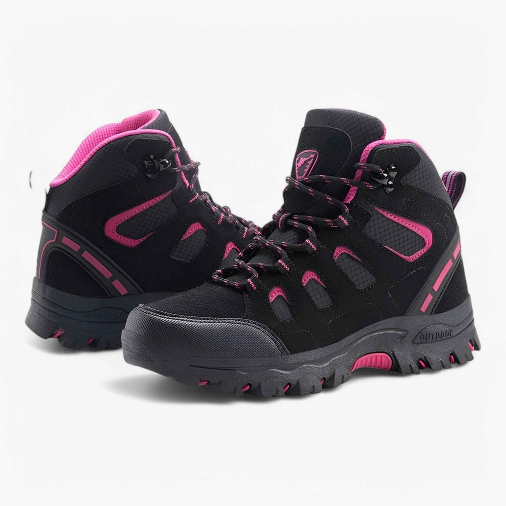 Wandelschoenen van imitatieleer met veters en grippende zool