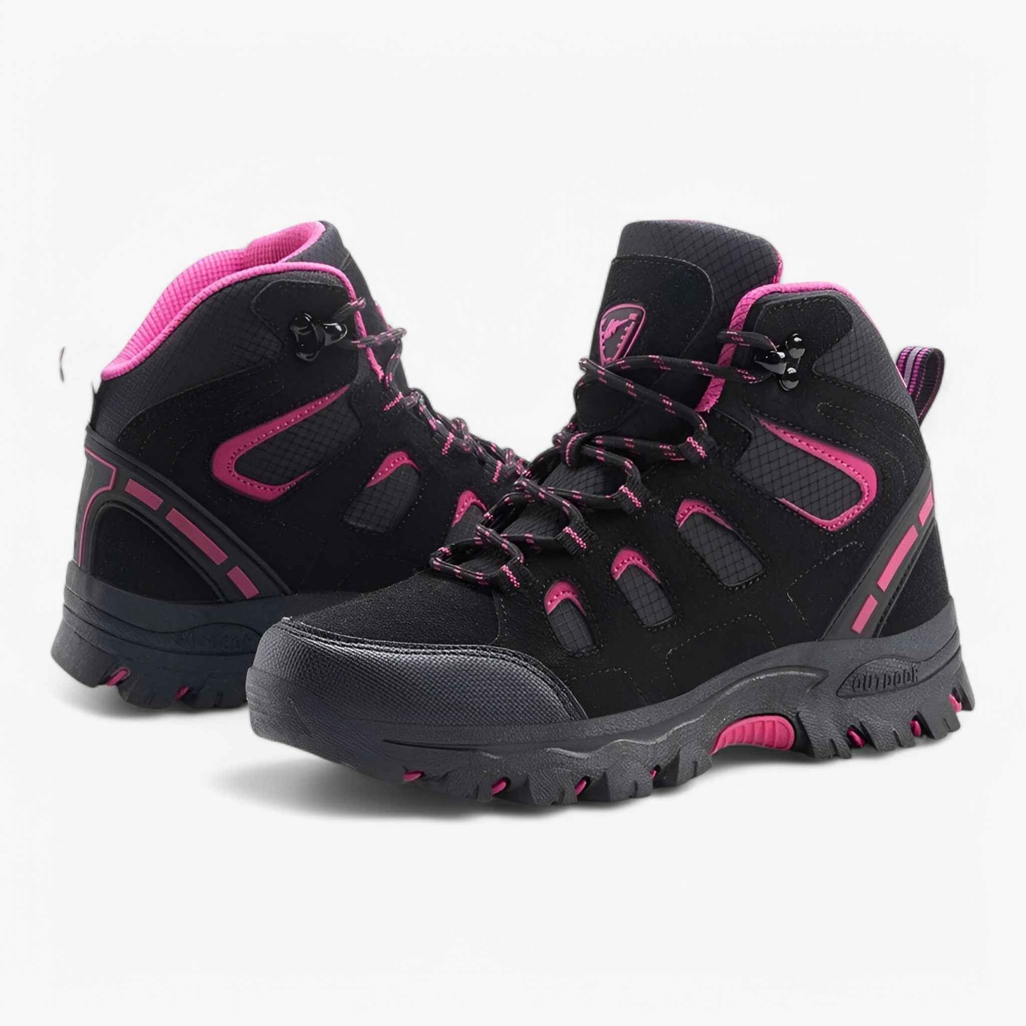 Wandelschoenen van imitatieleer met veters en grippende zool