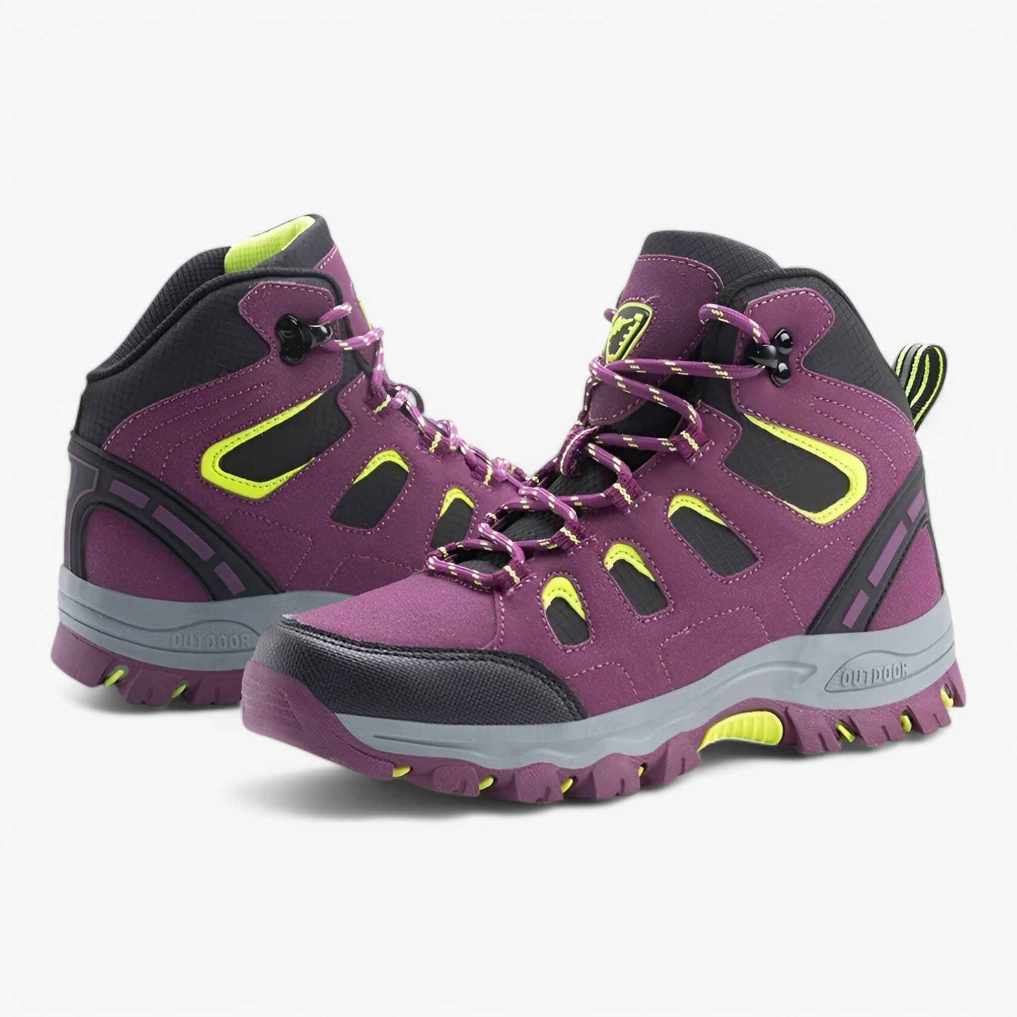 Wandelschoenen van imitatieleer met veters en grippende zool