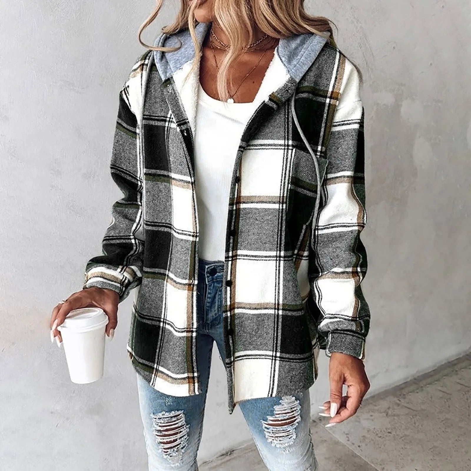 Wind-Resistant Winter Jacket in Durable Polyester Fabric