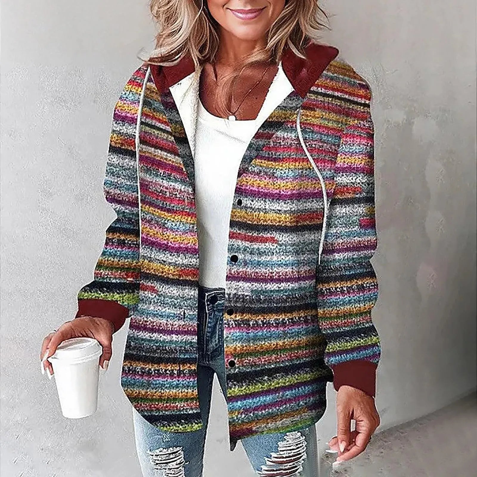 Wind-Resistant Winter Jacket in Durable Polyester Fabric