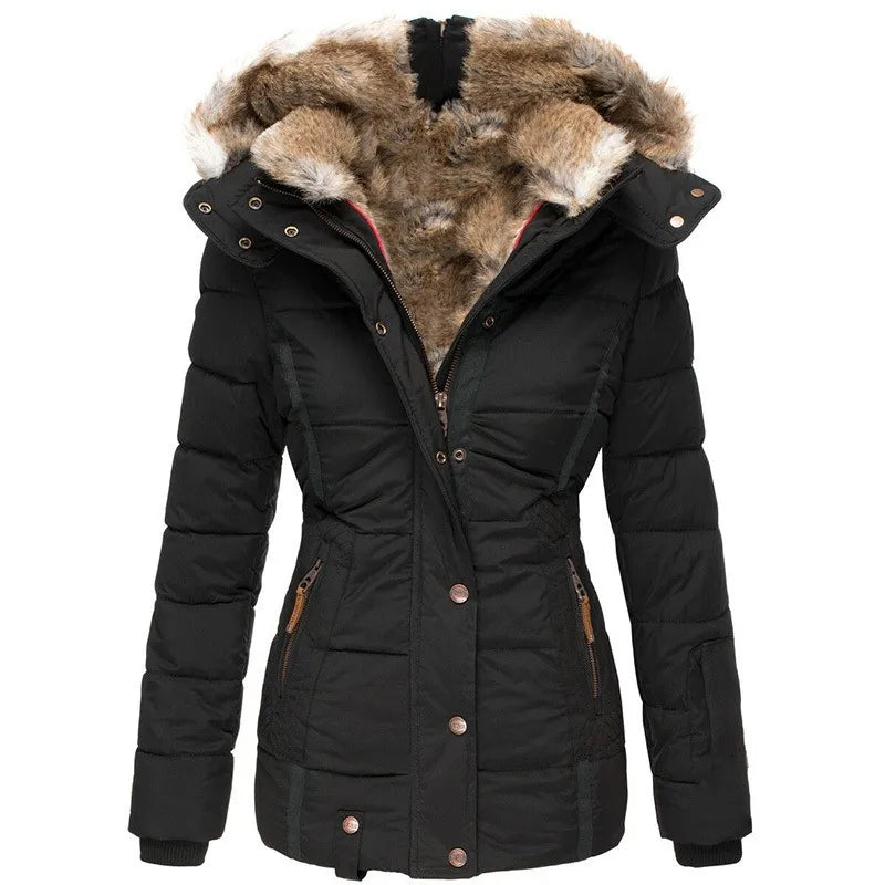 Faux Fur Lined Winter Coat for Cold Weather Layering