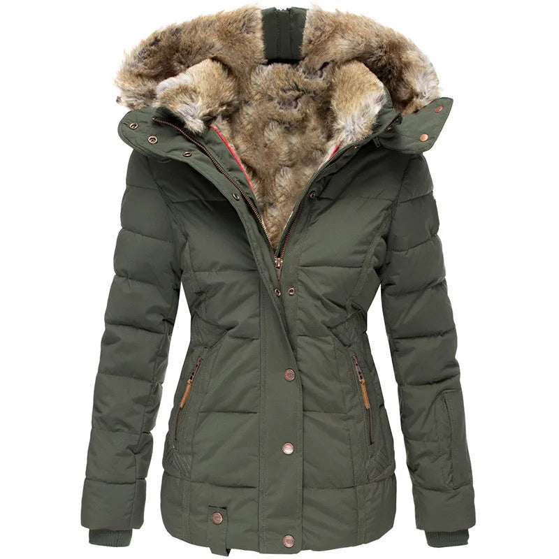Faux Fur Lined Winter Coat for Cold Weather Layering