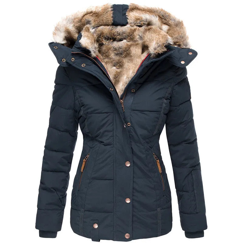 Faux Fur Lined Winter Coat for Cold Weather Layering
