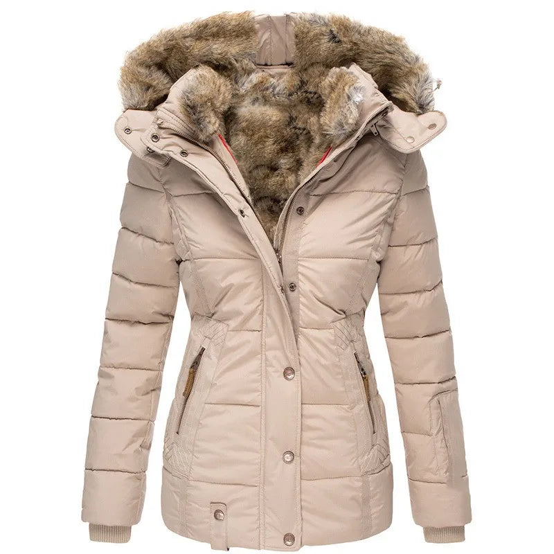 Faux Fur Lined Winter Coat for Cold Weather Layering