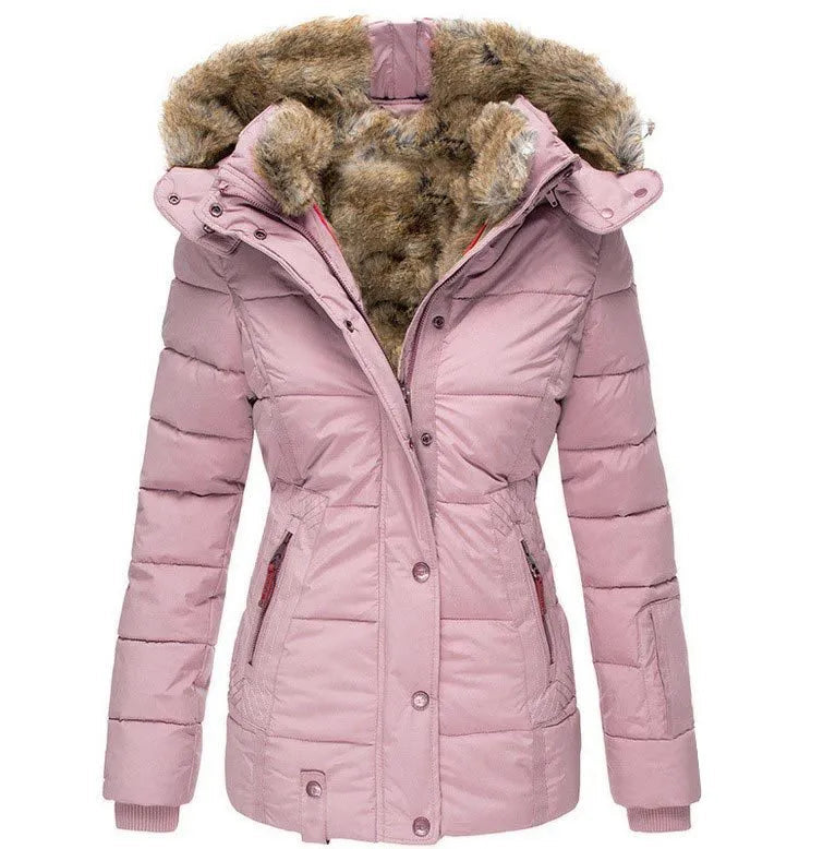 Faux Fur Lined Winter Coat for Cold Weather Layering