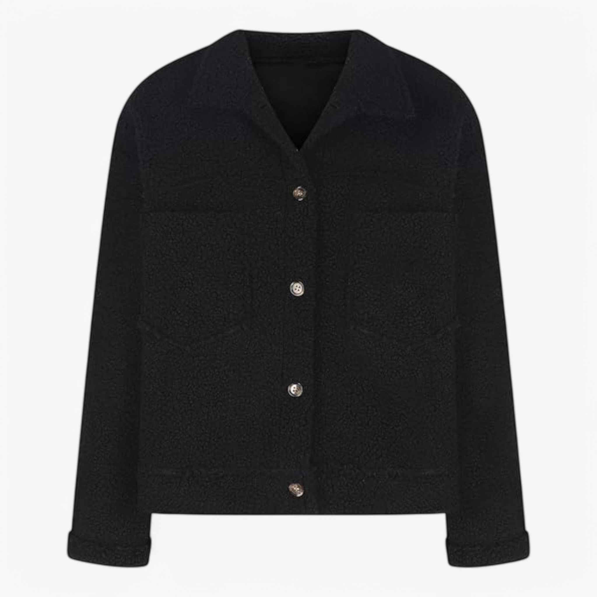 Soft Fleece Half-Zip Jacket with Oversized Fit and Pockets