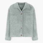 Soft Fleece Half-Zip Jacket with Oversized Fit and Pockets