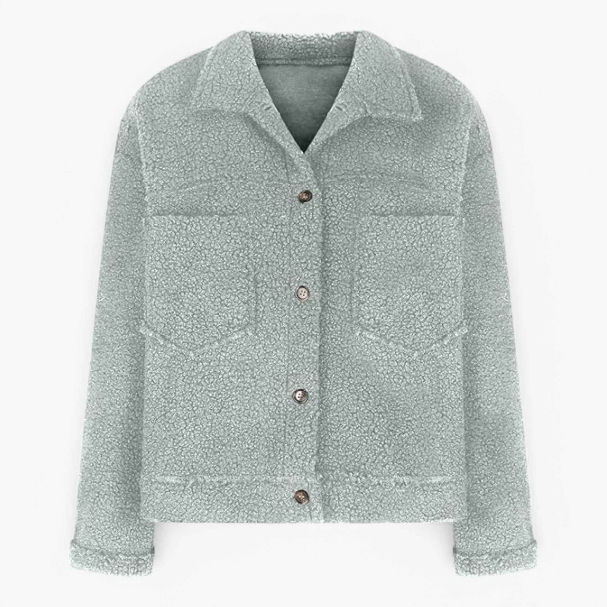 Soft Fleece Half-Zip Jacket with Oversized Fit and Pockets