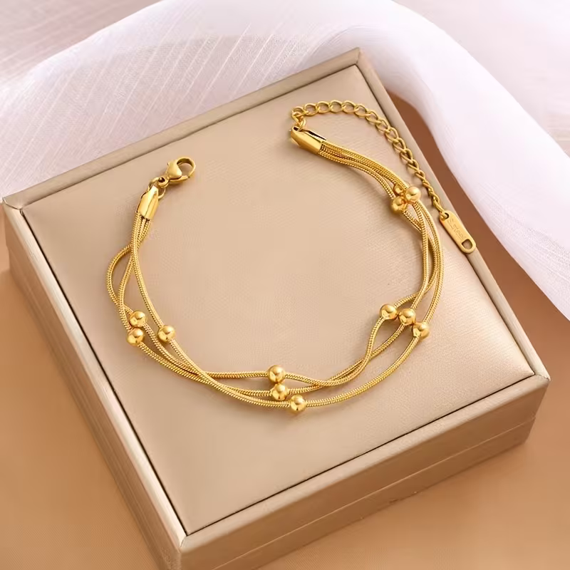 Beaded Snake Chain Bracelet