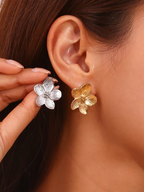 Blossom Flower Gold-Tone Earrings
