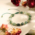 Green Stone Bead Adjustable Cord Bracelet