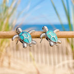 Zeeschildpadoorbellen met opaallook-steen