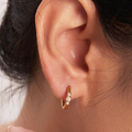 Gold-Tone Pearl Huggie Hoop Earrings, Set of Two