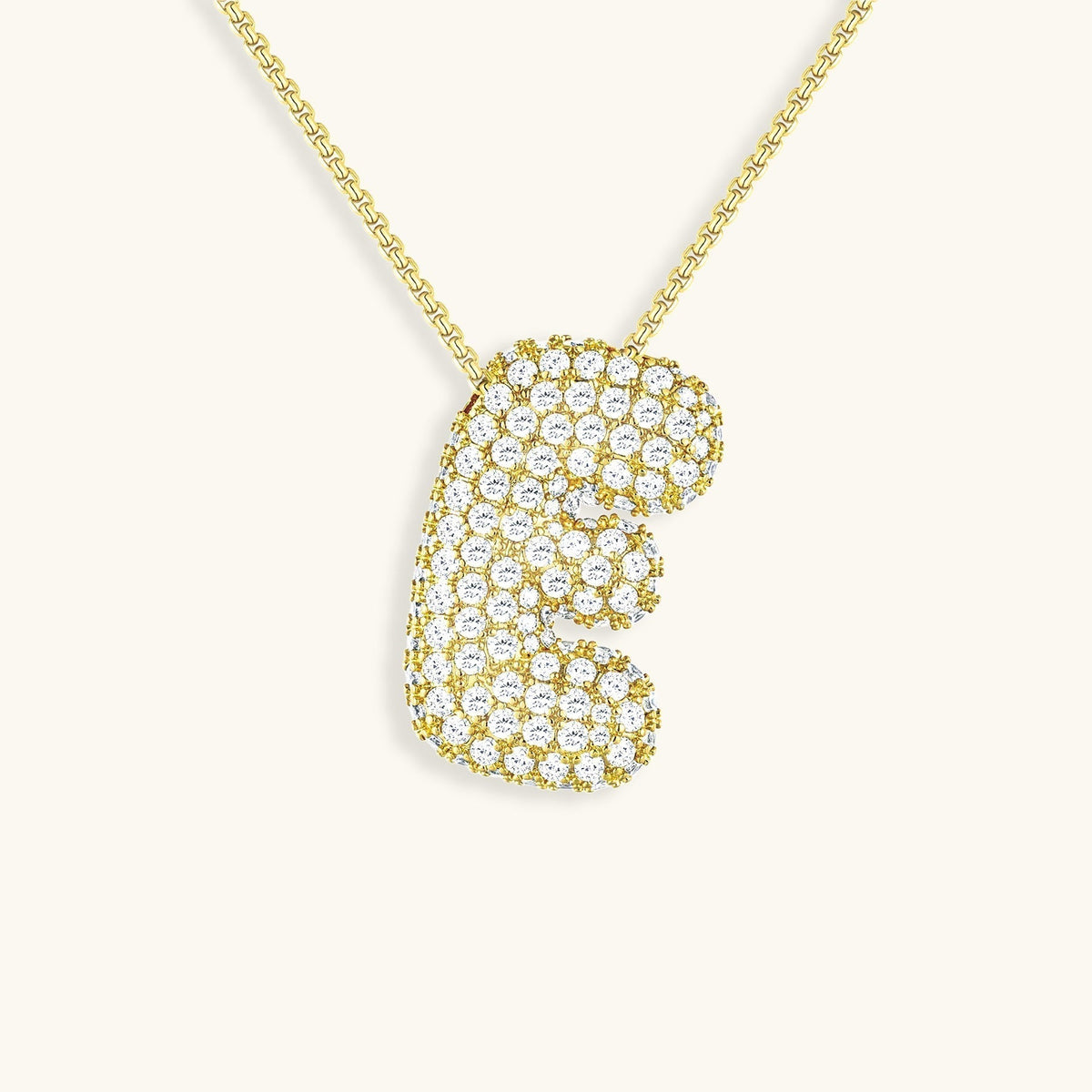 Pavé Bubble Initial Necklace