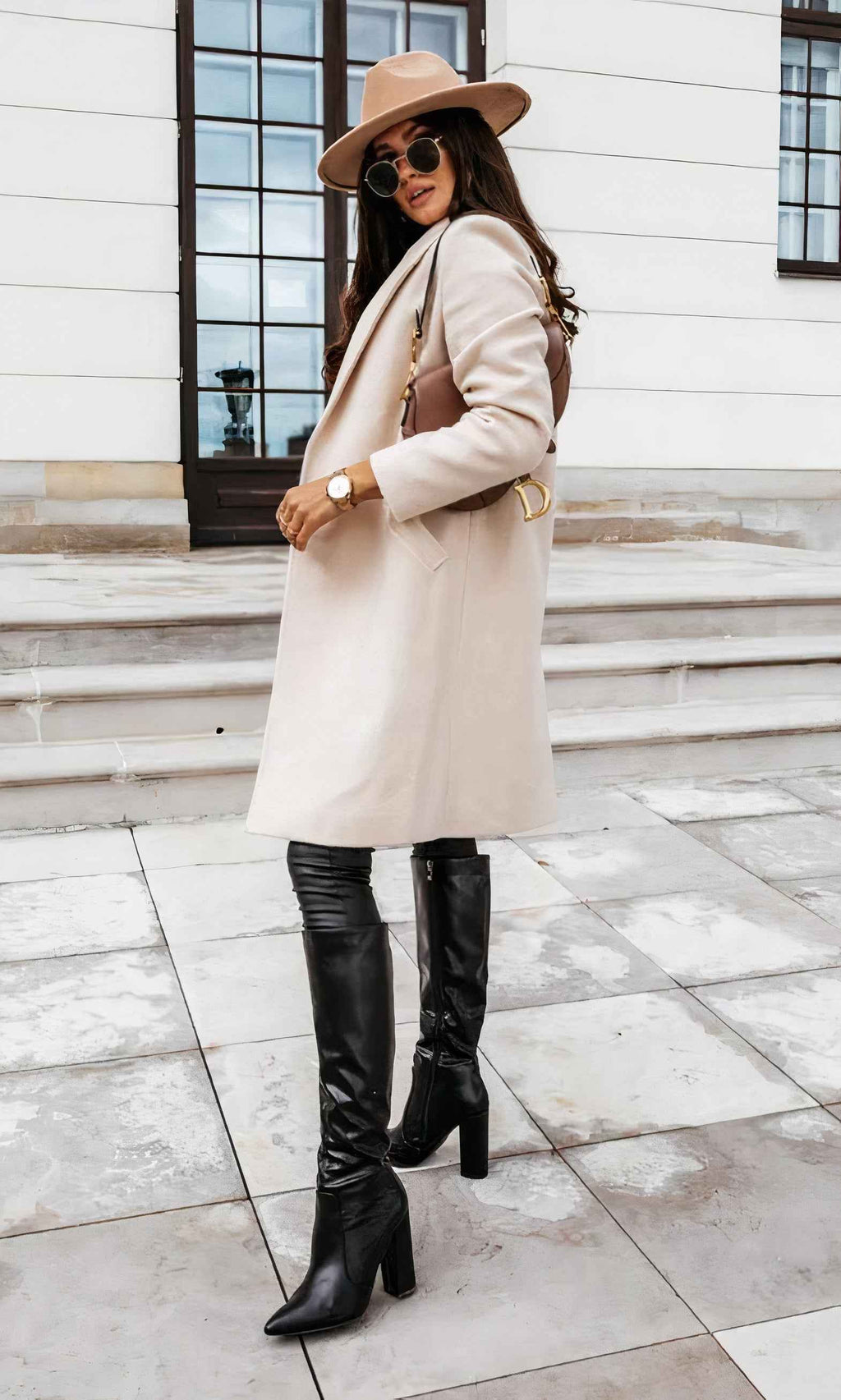 Longline Coat with a Straight Cut for Layered Winter Style