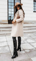 Longline Coat with a Straight Cut for Layered Winter Style