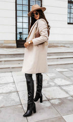 Longline Coat with a Straight Cut for Layered Winter Style