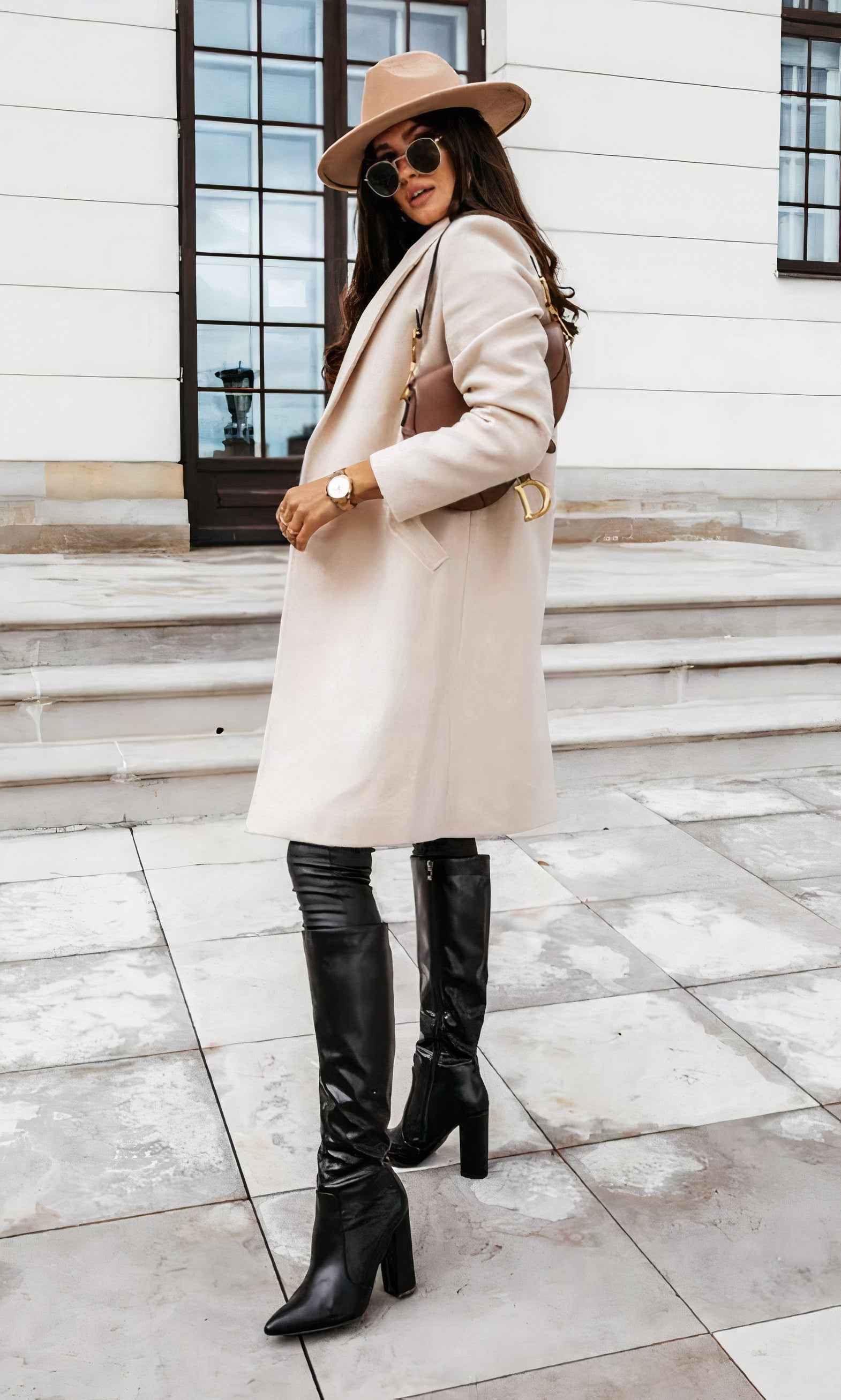 Longline Coat with a Straight Cut for Layered Winter Style