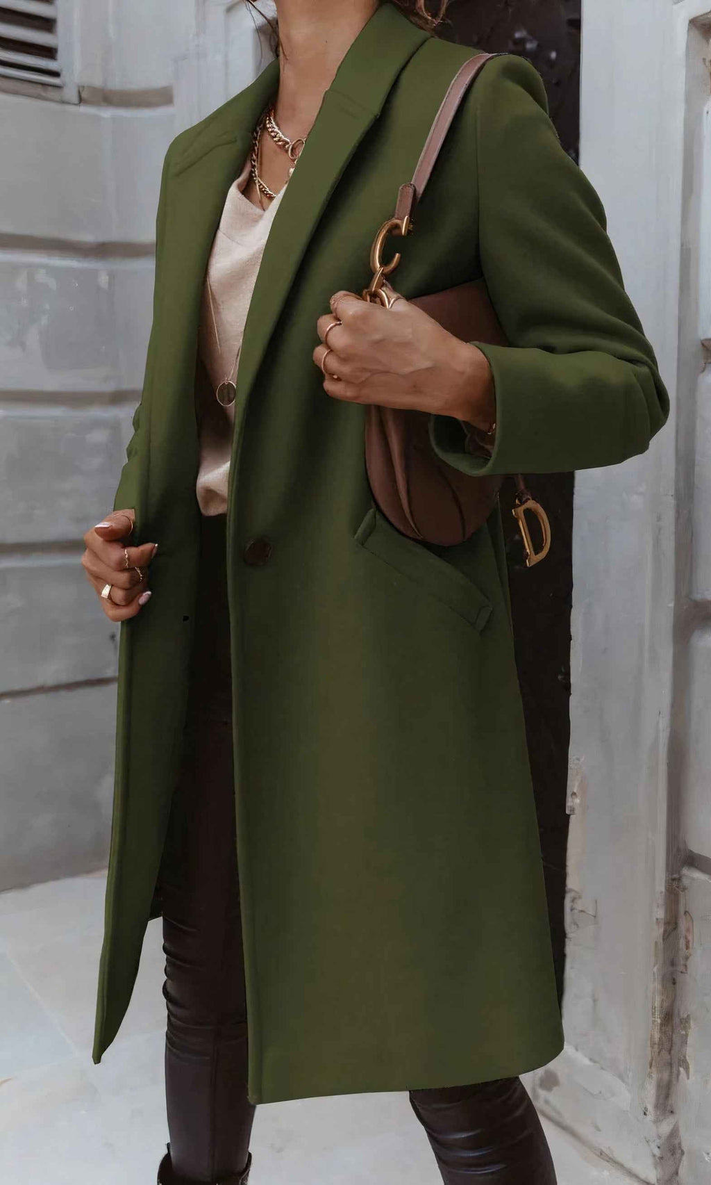 Longline Coat with a Straight Cut for Layered Winter Style