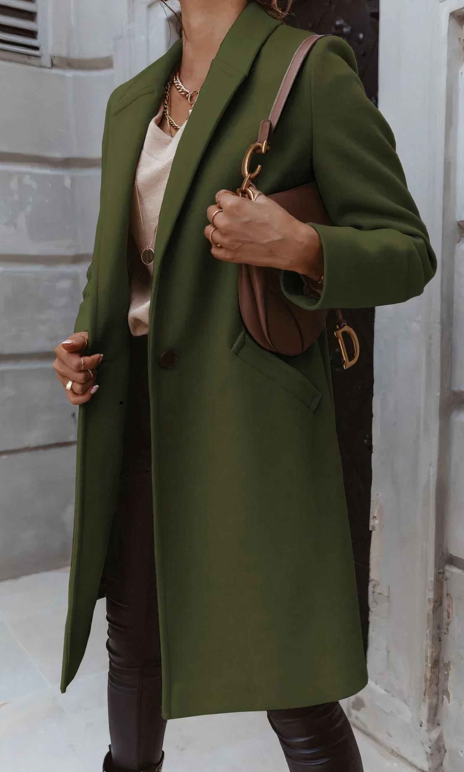 Longline Coat with a Straight Cut for Layered Winter Style