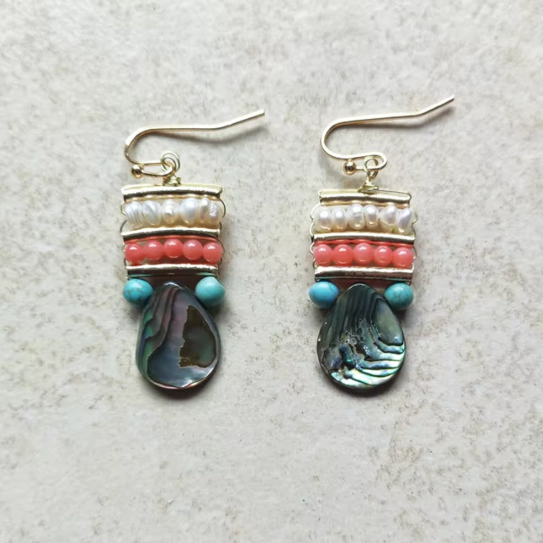 Vintage-Style Chromatic Stone Earrings