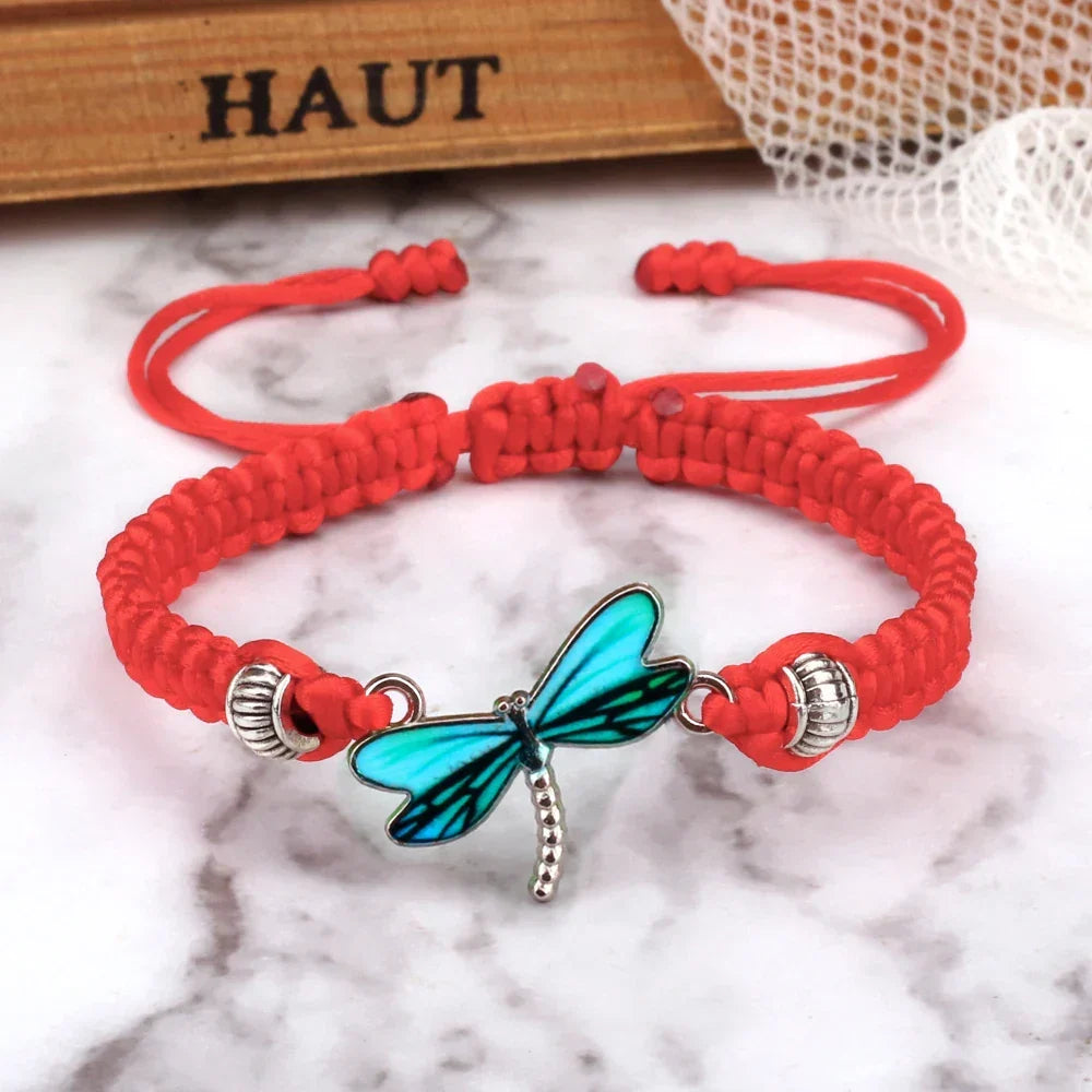 Handwoven Dragonfly Charm Bracelet