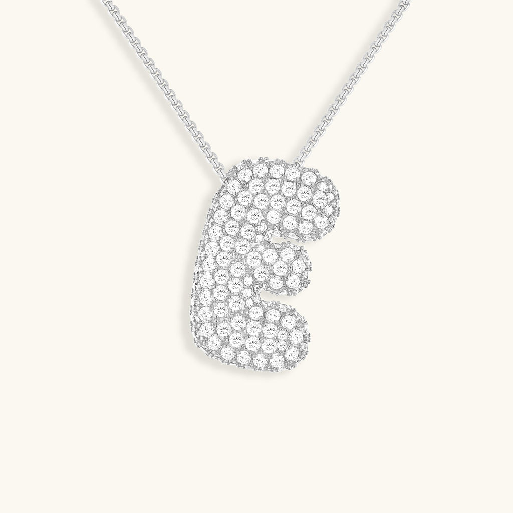 Pavé Bubble Initial Necklace