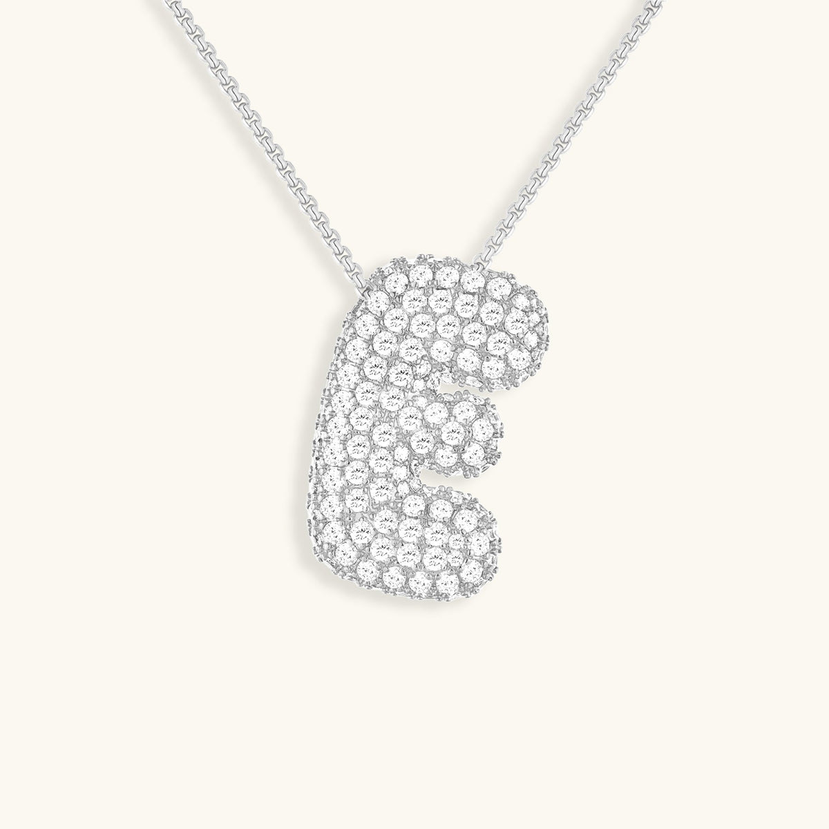 Pavé Bubble Initial Necklace