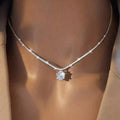 Sterling zilveren ketting met moissaniet solitairhanger