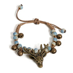 Ambachtelijke bedelarmband met keramisch hertje