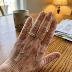 Vintage goudkleurige ring met marquise- en rond geslepen zirkonia