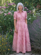 Maxi-jurk met bloemenprint en getailleerde riemtaille