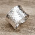 Adjustable Handmade Hammered Texture Ring