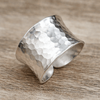 Adjustable Handmade Hammered Texture Ring