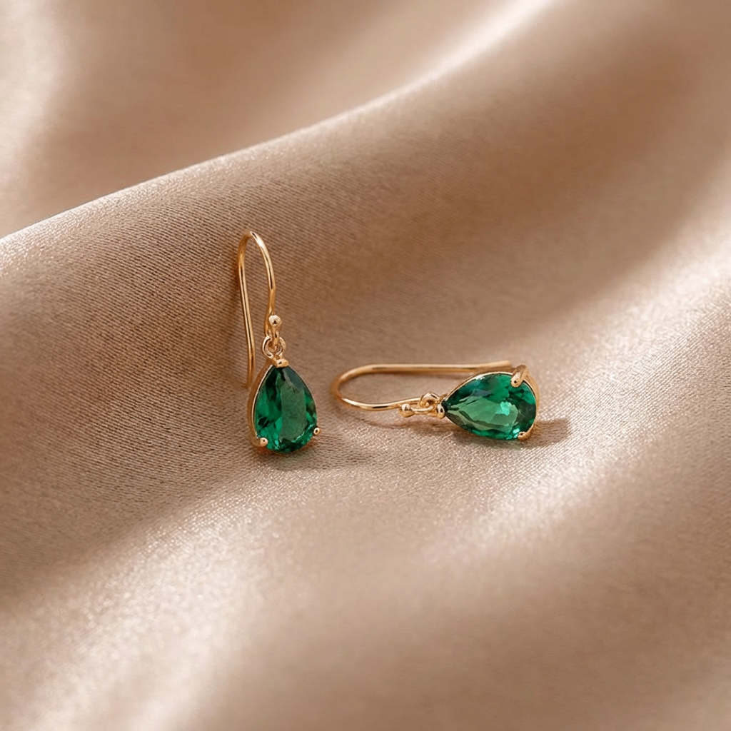 Baroque Court-Style Green Zirconia Earrings