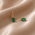 Baroque Court-Style Green Zirconia Earrings