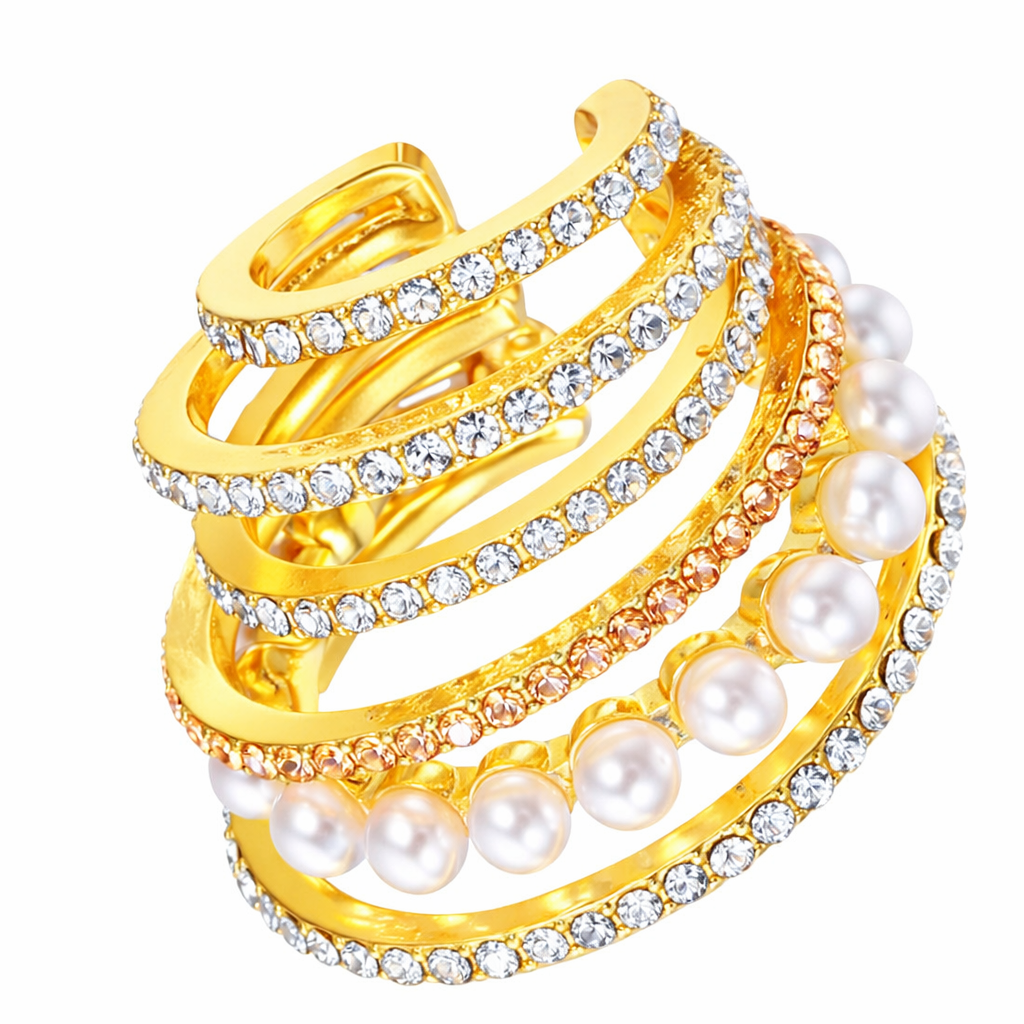 Two-Tone Zirconia Hoop Earrings