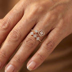 Zirconia Inlaid Flower Mini Wrap Ring