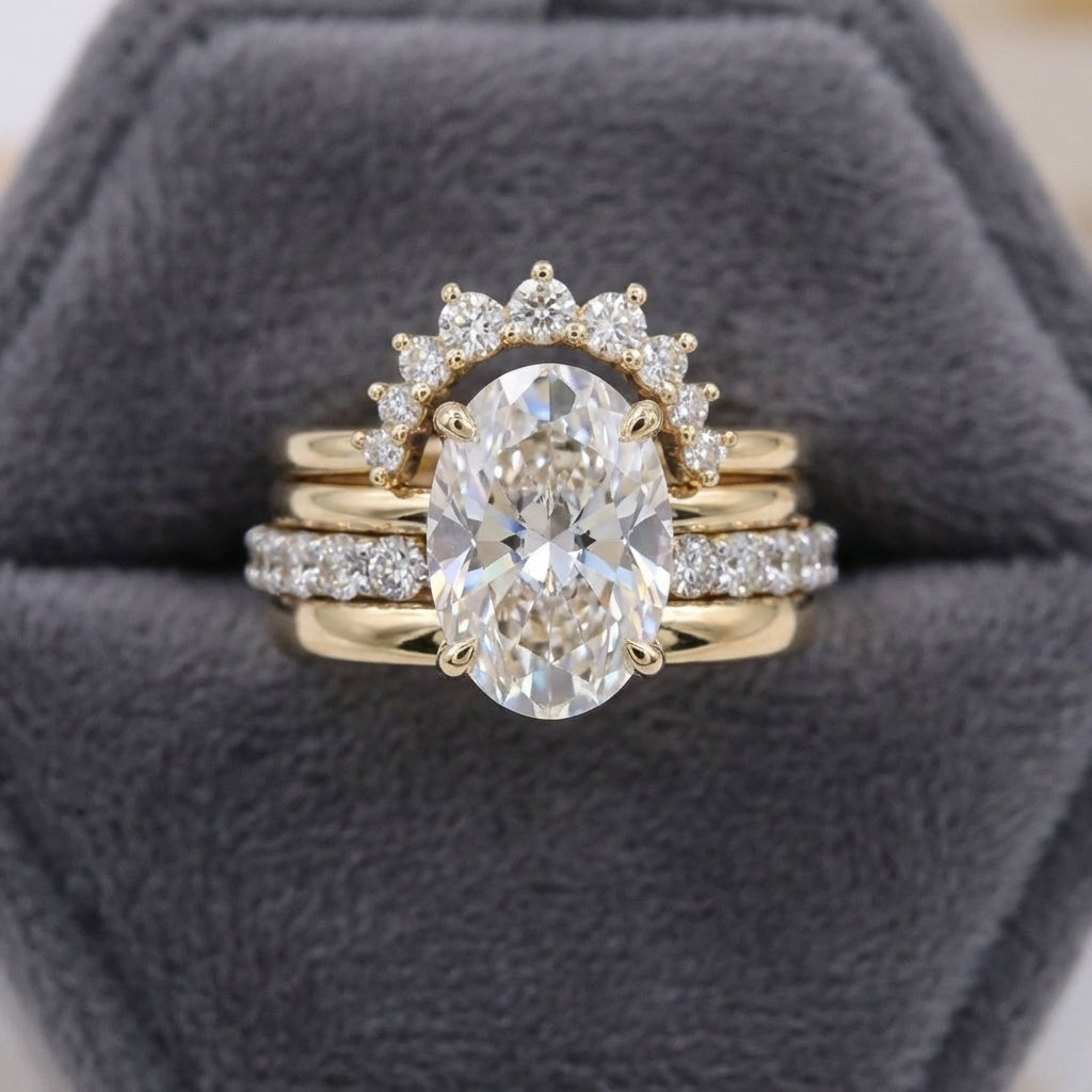 European-Style Stacked Zirconia Diamond-Look Ring
