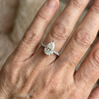 Water Drop Zirconia Inlaid Ring in Three Tones