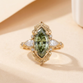 Green Cubic Zirconia Engagement-Style Ring