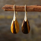 Tiger's Eye Teardrop Earrings