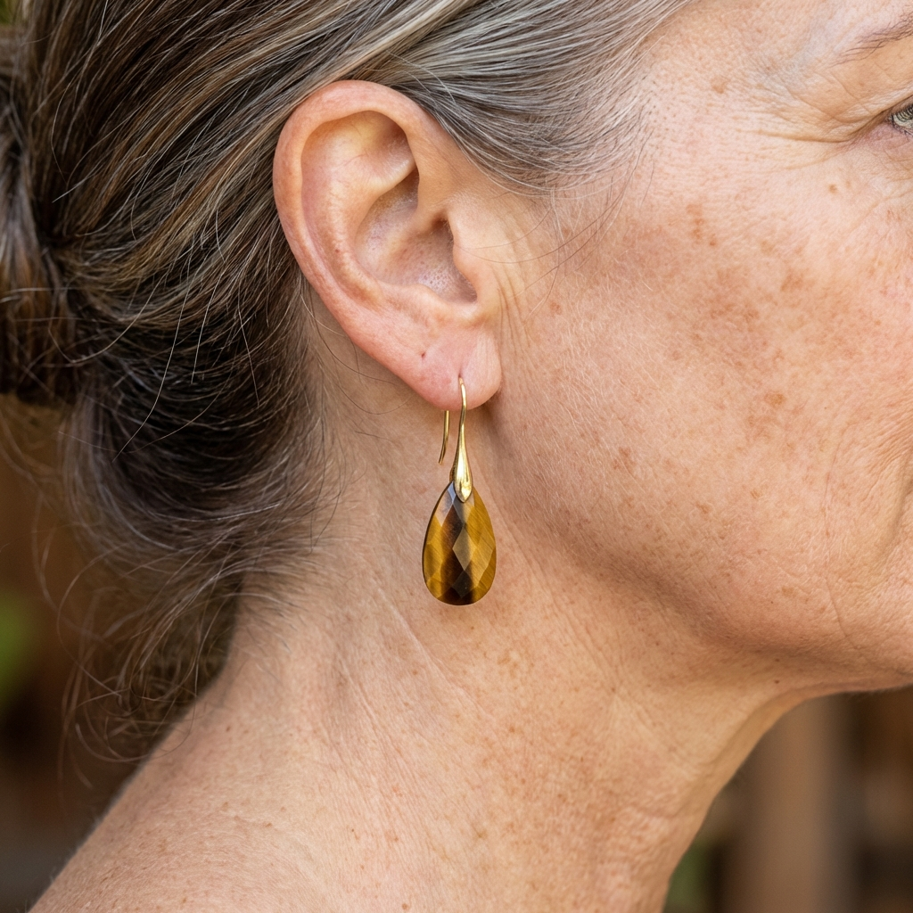Tiger's Eye Teardrop Earrings