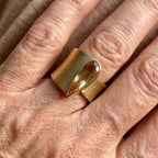 Retro Gold-Plated Teardrop Zirconia Wide Band Ring