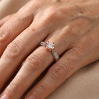 Silver-Plated Two-Tone Rose Flower Zirconia Ring
