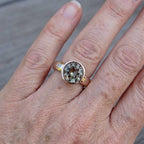 Vintage Aquamarine Blue Zirconia Silver-Plated Ring